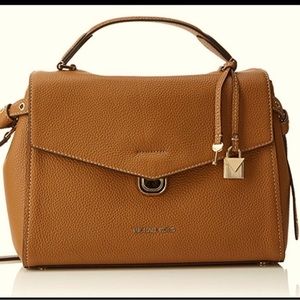 MICHAEL KORS-Bristol Medium Top-Handle Satchel Acorn Pebbled Leather-NEVER USED